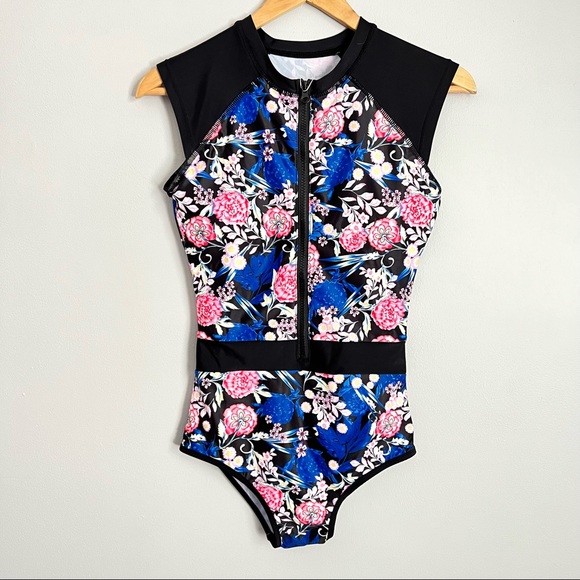 NWT zip front one piece swimsuit - Picture 2 of 10